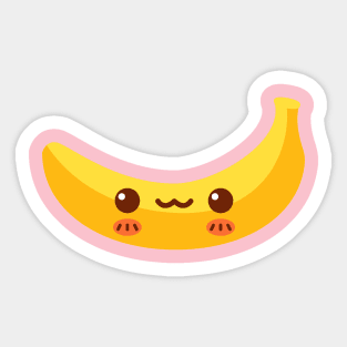 Blushing Kawaii Banana Sticker